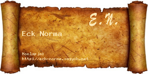 Eck Norma névjegykártya